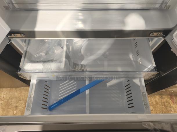 LG Counter-Depth MAX™ French Door Refrigerator, model LG LF24Z6530S /00, interior view with clear, spacious drawers.