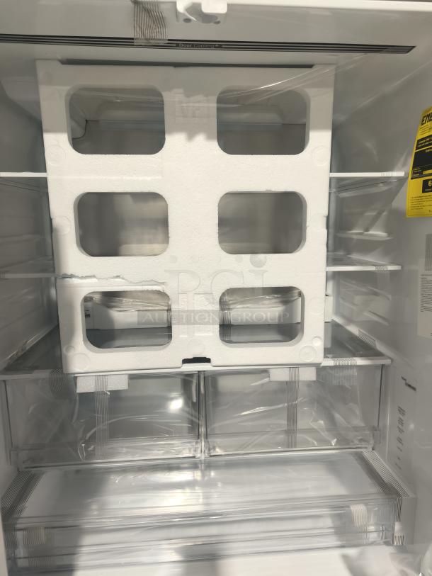 LG LF24Z6530S Counter-Depth MAX™ French Door Refrigerator interior; new, 3-door layout, Door Cooling+ feature visible.