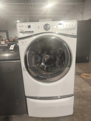 Whirlpool Duet® Steam Front Load Washer, Model WFW94HEAW, white, digital controls, gently used condition.
