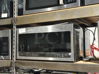 BRAND NEW GE 1.6 cu ft Over-the-Range Microwave Model PVM9005SJ8SS, stainless steel, slight scratch, visible control panel.