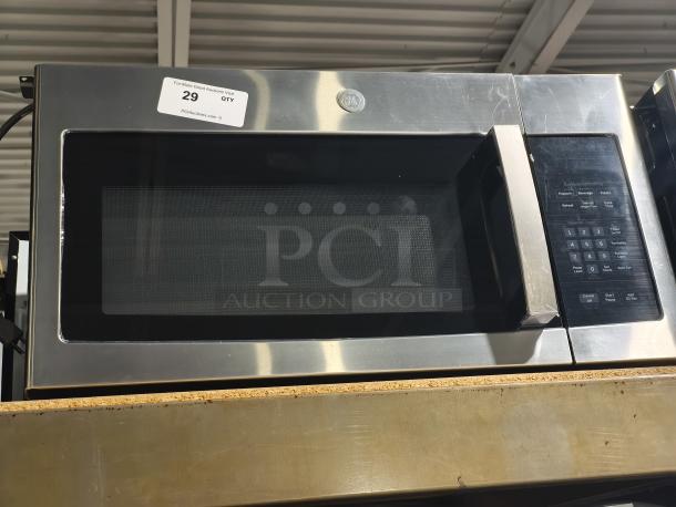 BRAND NEW GE 1.6 cu ft Over-the-Range Microwave Oven, Model PVM9005SJ8SS, stainless steel, slight cosmetic scratches.