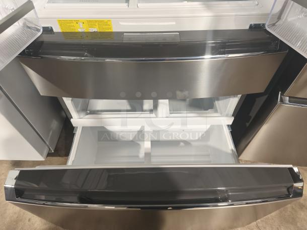 Frigidaire Gallery 21.5 cu ft Counter-Depth 4-Door French Door Refrigerator, model GRMC2273CF04. Brand new, spacious interior.