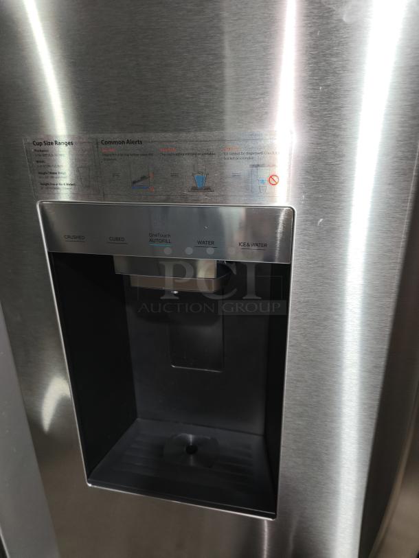 Midea 29 cu. ft. French Door Refrigerator, model MRF29D9BST, with OneTouch AutoFill™ feature. Stainless steel finish.