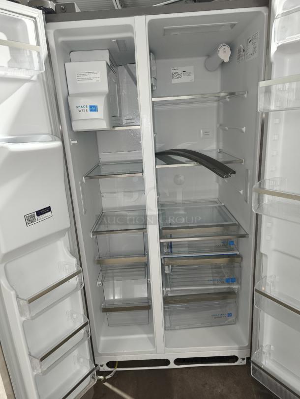 Frigidaire Gallery 25.6 cu ft Side-by-Side Refrigerator, model GRSS2652AFA, new, with spacious interior and adjustable shelves.
