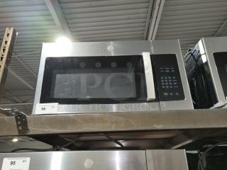 BRAND NEW GE 1.6 cu ft Over-the-Range Microwave Oven, Model JVM3162RJSS, stainless steel, scratch and dent condition.