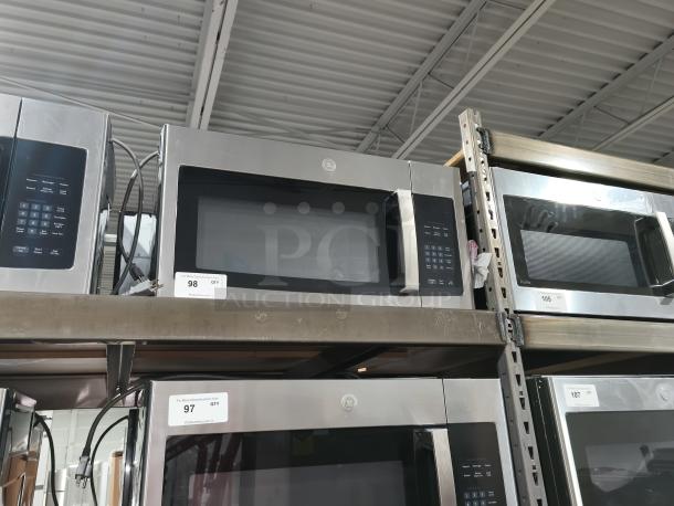 BRAND NEW GE 1.6 cu ft over-the-range microwave, model JVM3162RJSS, scratch and dent condition, stainless steel finish.