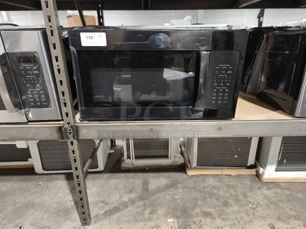 BRAND NEW GE 1.9 cu ft Over-the-Range Sensor Microwave, Model JVM7195DKBB, scratch and dent, black finish, digital controls.