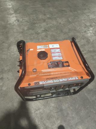 Generac GP9200E Portable Generator, 9200 running watts, 11,250 peak watts, orange casing, visible control panel.