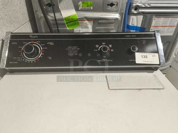 Whirlpool top-load electric dryer, model LE7680XSW2, super capacity, 6-cycle infinite temp, heavy duty, lightly used condition.
