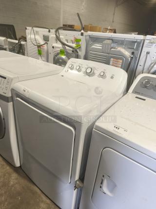 GE® 7.2 cu. ft. electric dryer, model GTD42EASJ2WW, aluminized alloy drum, white, front load, gently used condition.