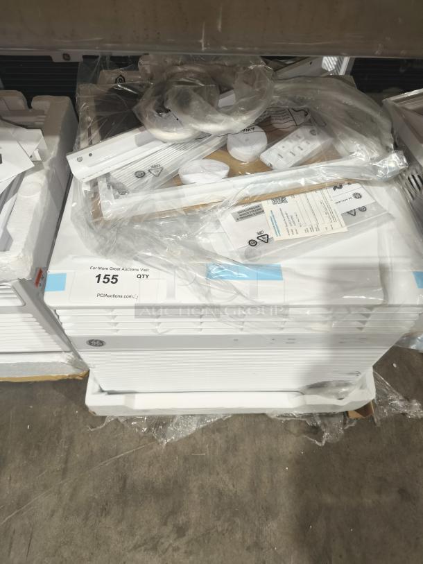 BRAND NEW SCRATCH AND DENT GE Smart Window Air Conditioner, 14,000 BTU, Model AWFS14WWL, with visible packaging and labels.