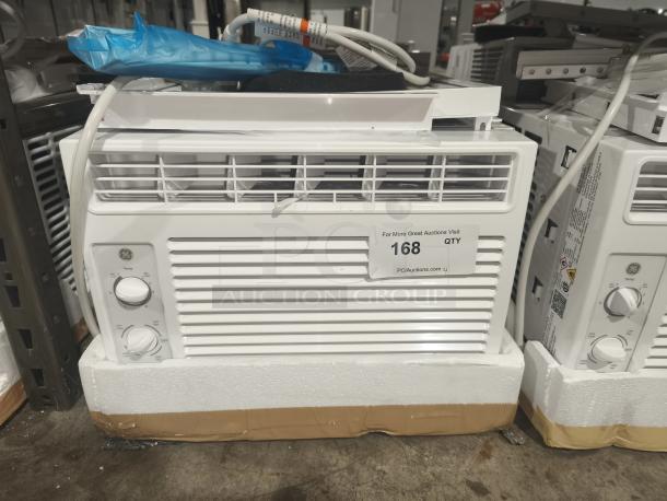 Brand new GE 5000 BTU window air conditioner, model AWFS05BWL, for small rooms. Scratch and dent condition.