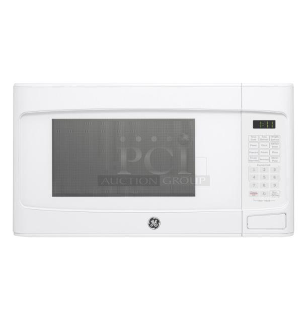BRAND NEW SCRATCH AND DENT GE 1.1 Cu. Ft. Countertop Microwave, Model GCST11N1WWW, white, digital controls, slight imperfections.