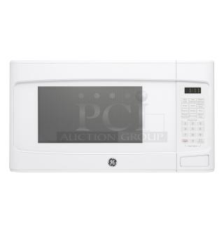 BRAND NEW SCRATCH AND DENT GE 1.1 Cu. Ft. Countertop Microwave, Model GCST11N1WWW, white, digital controls, slight imperfections.