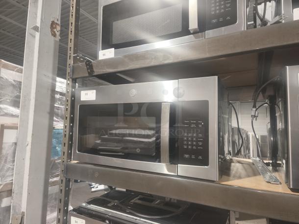 BRAND NEW GE 1.6 cu ft Over-the-Range Microwave Oven, Model JVM3162RJSS, stainless steel, in scratch and dent condition.