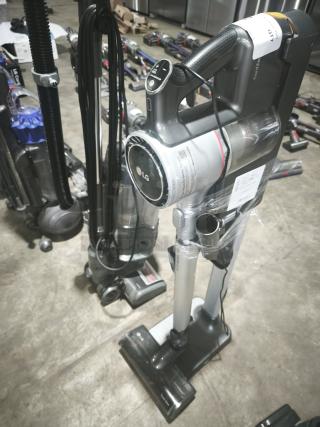 LG CordZero A9 Cordless Stick Vacuum, Model A916BM, tested and working. Features sleek design and visible LG branding.