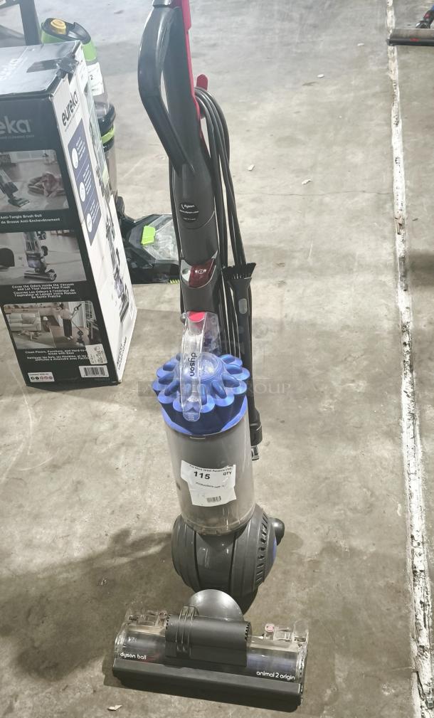 Dyson Ball Multi Floor 2 Upright Vacuum, Model UP19, tested and working, visible label with auction number 115.