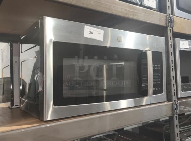 BRAND NEW SCRATCH AND DENT GE 1.6 cu ft Over-the-Range Microwave Oven, Model PVM9005SJ8SS, stainless steel finish.
