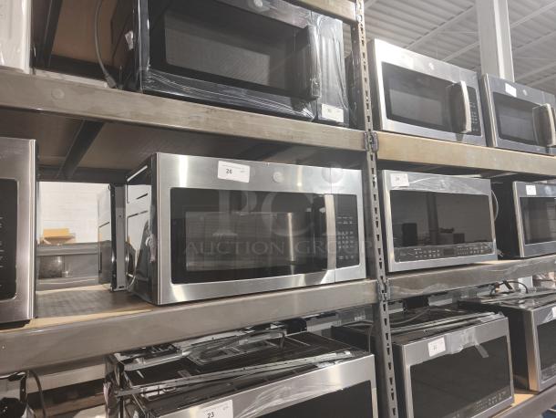 BRAND NEW GE 1.6 cu ft Over-the-Range Microwave Oven, Model PVM9005SJ8SS. Stainless steel, scratch and dent condition.