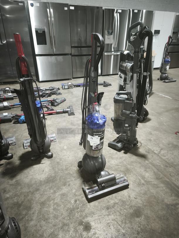 Dyson Ball Multi Floor 2 Vacuum, Model UP19, tested and working, upright design, gray with blue accents, used condition.