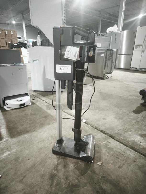 LG CordZero A9 Cordless Stick Vacuum, Model A916BM. Tested, working, with charging stand. Auction label shows quantity 120.