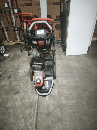 Husqvarna PW-3200 gas pressure washer, model 022007, 3200 PSI, tested and working condition, includes hose and attachments.