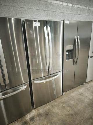 LIKE NEW!! LG 22 cu ft French Door Refrigerator, Model LFCS2250S/07, 30-inch width, stainless steel finish.
