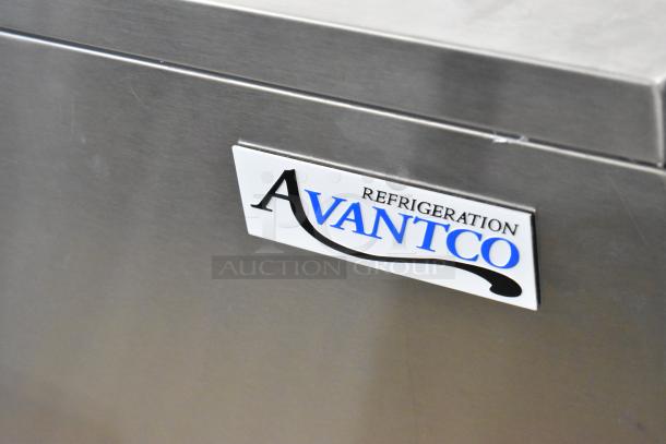 Brand new Avantco 178MC58HC stainless steel school milk cooler, scratch and dent. 58", commercial casters, 115V.