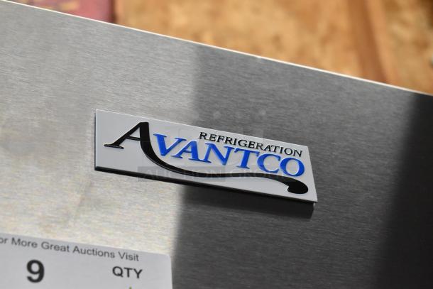 Avantco 178A49RGHC 2 Door Cooler Merchandiser, brand logo on stainless steel, 115V, 1 Phase, new with scratches/dents.