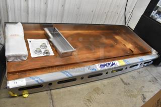 Brand new Imperial ITG-72 stainless steel griddle, 2025 model, scratch and dent, natural gas, with knobs and manual.