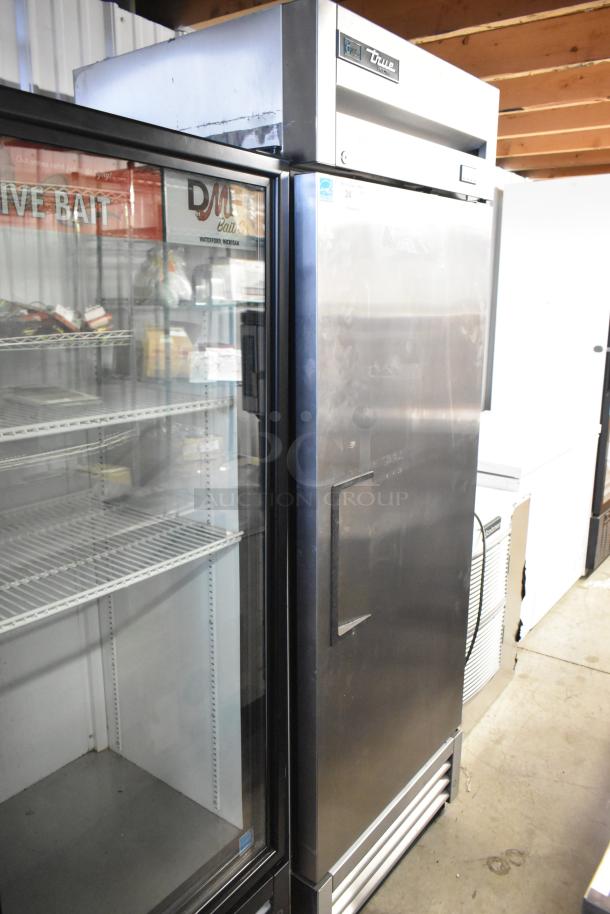 2018 True GDM-12-HC stainless steel single door cooler with poly coated racks, 115 volts, 1 phase, clean condition.