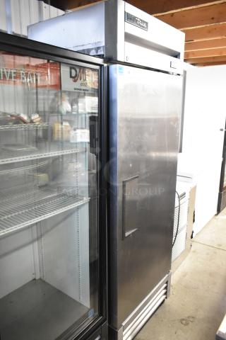 2018 True GDM-12-HC stainless steel single door cooler with poly coated racks, 115 volts, 1 phase, clean condition.