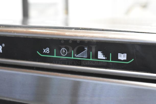 2018 Menumaster MRC30S2 stainless steel commercial microwave, control panel with power settings, 208/240V, 1 phase.