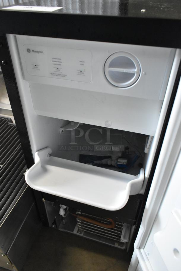 GE Monogram ZDIS15SSHRHA Stainless Steel Ice Machine, commercial-grade, self-contained, excellent condition.