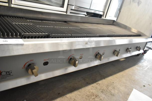 2022 Cooking Performance Group 72" stainless steel natural gas charbroiler, model 351CRCPG72NL, 240,000 BTU, excellent condition.
