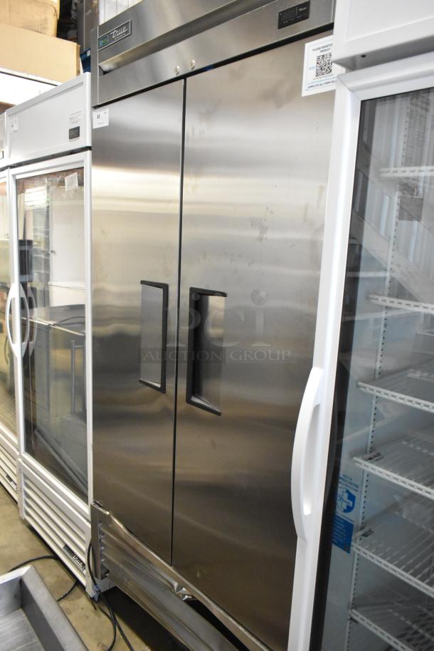 2025 True T-35-HC Stainless Steel 2 Door Reach In Cooler, poly coated racks, 115V, 1 Phase, commercial use.