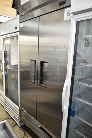 2025 True T-35-HC Stainless Steel 2 Door Reach In Cooler, poly coated racks, 115V, 1 Phase, commercial use.