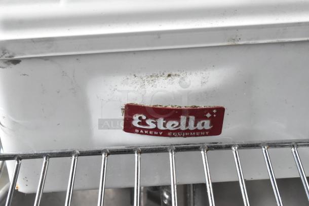 Estella 348SM30 spiral dough mixer with stainless steel bowl, bowl guard, dough hook; visible branding, used condition.