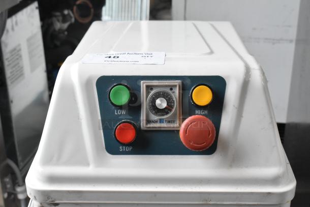 Estella 348SM30 commercial dough mixer control panel with low/high settings and timer, 30-quart capacity, good condition.