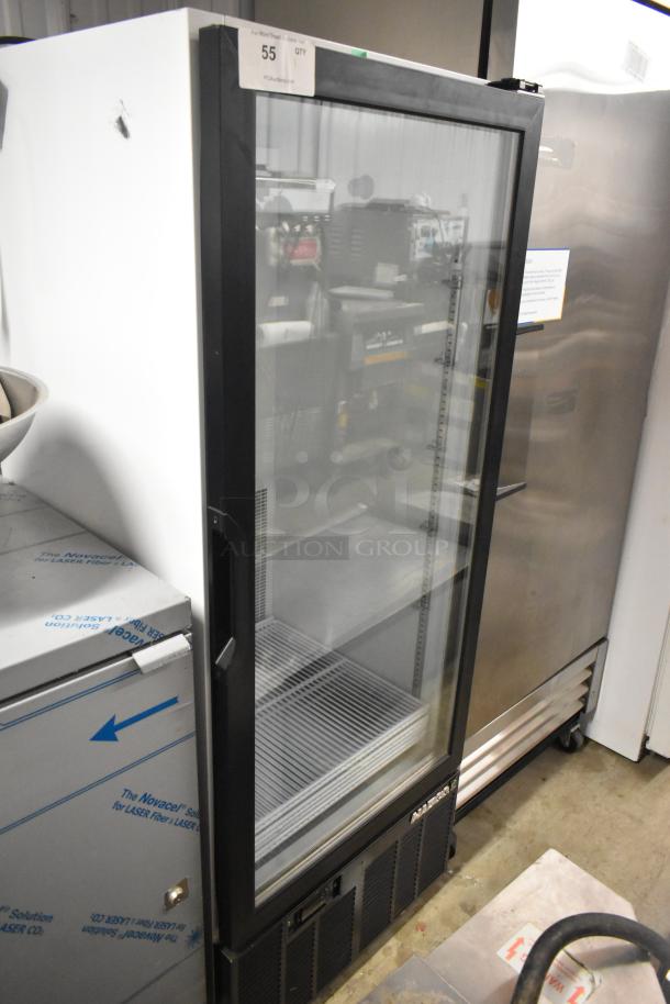 Habco SE12HC metal single door cooler merchandiser with poly coated racks, 115V, 1 phase, excellent condition.