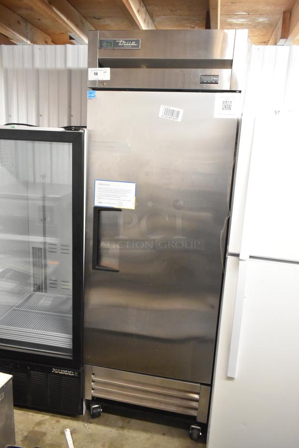 2023 True T-19F-HC Stainless Steel Commercial Freezer; single door, poly coated racks, casters, 115V, 1 phase.
