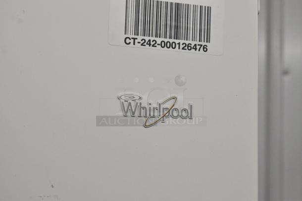 Whirlpool WRT51SZDW05 cooler with freezer, in good condition. Features logo and barcode. Model for 115 Volts, 1 Phase.