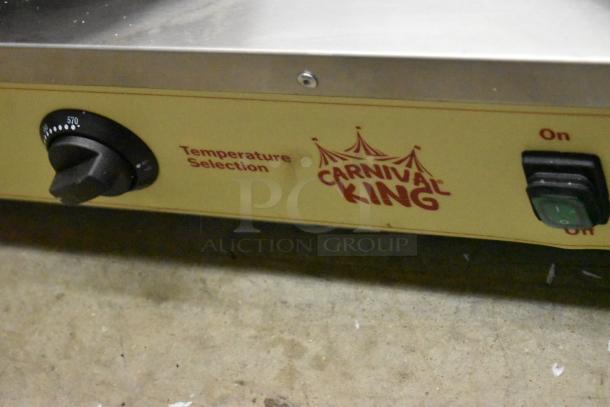 Brand new Carnival King 382CM16DBL stainless steel commercial 16" dual crepe maker, temperature control knob, 208/240V.