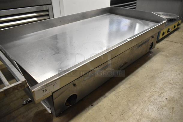 Star Stainless Steel Commercial Flat Top Griddle, countertop model, minor wear, label indicates item 76.