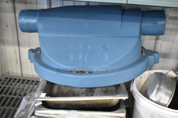6 brand new, scratch and dent items including several stainless steel drop-in bins stacked; displayed in storage.