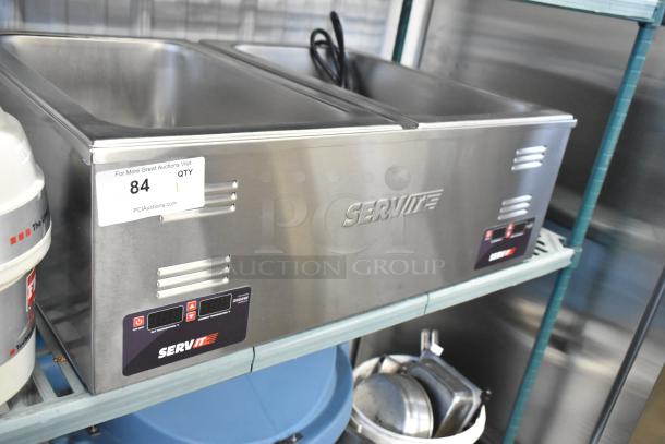 Brand new ServIt 423FW200D stainless steel dual well electric food warmer with digital controls, 12"x20", 120V.