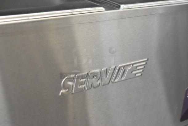 Brand new ServIt 423FW200D stainless steel countertop food warmer with dual wells and digital controls, 120V, 1 phase.