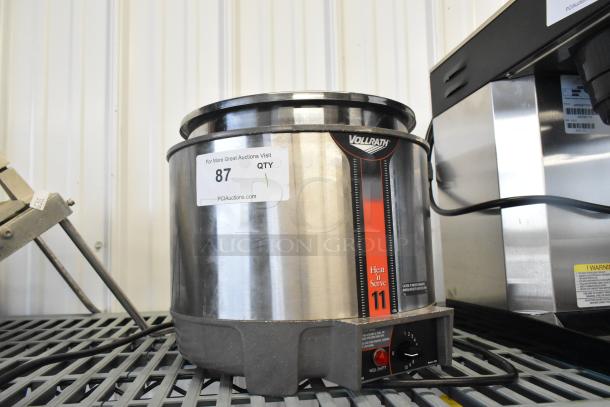 Vollrath HS-11 stainless steel commercial countertop soup warmer, 120 volts, 1 phase, in good condition with temperature dial.