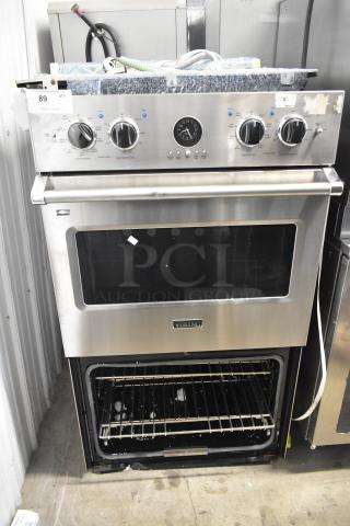 Viking VDOE530SS01 stainless steel double convection oven, missing door, electric, 208/240V, controls intact.