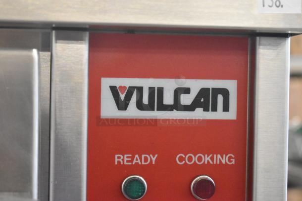 Vulcan VSX24G stainless steel steam cabinet with ready and cooking indicators, commercial-grade, natural gas, 200,000 BTU.